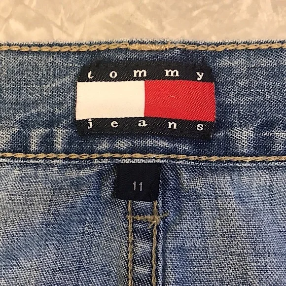 Vintage Tommy Jeans Split Back Denim Maxi Skirt - Size 11 / Large